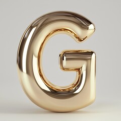 A Polished Golden Letter G Reflects Light Elegantly in a Minimalist Setting, Showcasing Modern Design and Luxurious Appeal with Subtle Shine.