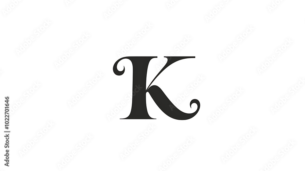 Poster elegant black letter k monogram design calligraphy script font initial k