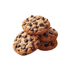 Closeup of Stacked Chocolate Chip Cookies