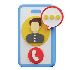 3D Phone Interview Illustration