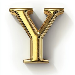 Radiant Golden Letter Y: A Gleaming Symbol of Elegance and Style Standing Out in Contemporary Design and Minimalist Aesthetics.