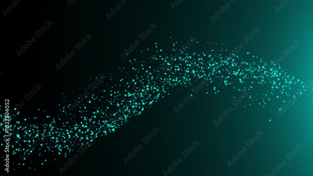 Poster many blue particles. computer generated 3d render