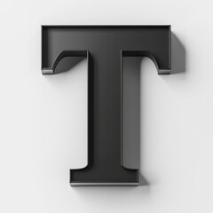 A Striking Representation of the Letter T, Elegantly Designed with Depth and Shadow for Visual Impact and Sophisticated Appeal.