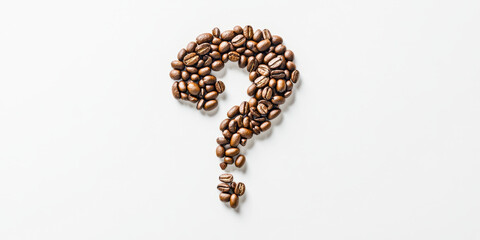 Question mark made from roasted coffee beans