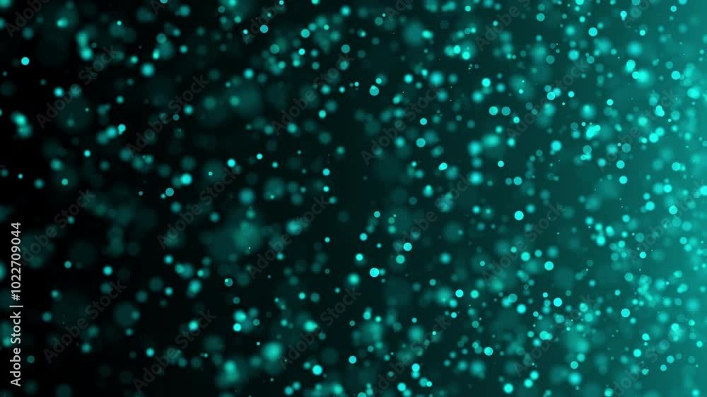 Poster many blue particles. computer generated 3d render