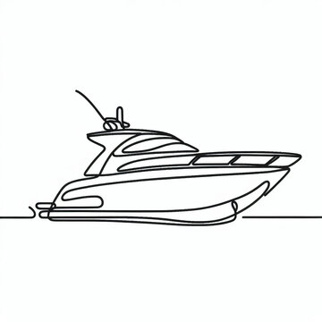 recommend clip art:  motor boat silhouette thin lines flat 