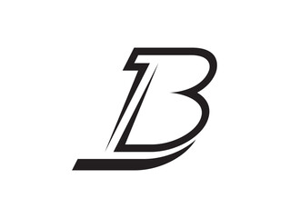 Dynamic Letter B Monogram with Diagonal Slash &ndash; Bold and Modern Logo Design Vector