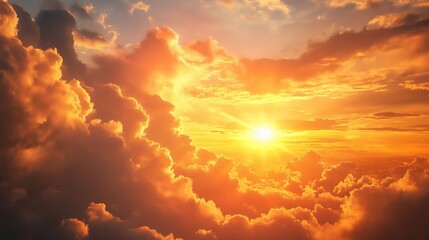 Fototapeta premium golden hour, photorealistic, voice from heaven, supernatural