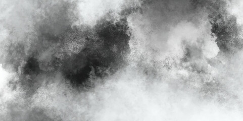 Abstract white and gray isolated cloud cumulus clouds. Gray aquarelle painted realistic fog or mist smoky textured canvas design. White and ash messy wall stucco texture background.	
