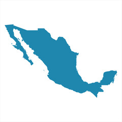 Abstract - High Detailed blue Map of Mexico isolated on white background. for your web site design map logo, app, Travel. Vector illustration eps10.