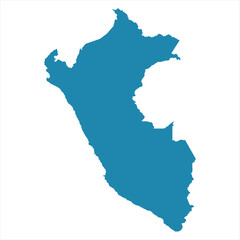 Abstract - High Detailed blue Map of Peru isolated on white background. for your web site design map logo, app, Travel. Vector illustration eps10.