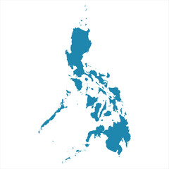 Abstract - High Detailed blue Map of Philippines isolated on white background. for your web site design map logo, app, Travel. Vector illustration eps10.