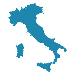 Obraz premium Abstract - High Detailed blue Map of Italy isolated on white background. for your web site design map logo, app, Travel. Vector illustration eps10.