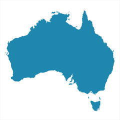 Abstract - High Detailed blue Map of Australia isolated on white background. for your web site design map logo, app, Travel. Vector illustration eps10.