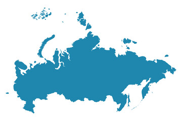 Abstract - High Detailed blue Map of Russia isolated on white background. for your web site design map logo, app, Travel. Vector illustration eps10.