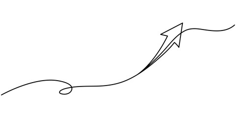 Arrow Symbol Continuous Line Icon, One line drawing of arrows Left and right linear arrows continuous line art illustration vector design, Continuous drawing of cursor arrow. One line icon of cursor