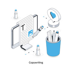 Copywriting isometric stock illustration. EPS File stock illustration