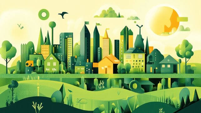 Companies illustrated using sustainable marketing to build trust, attract eco-conscious consumers, and promote responsible practices, illustrations