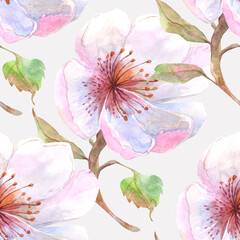 Colorful Watercolor seamless pattern on a light background. Textile, fabrics, texture, wallpaper.