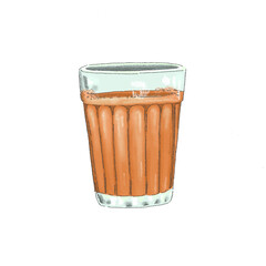 Cup of warm tea latte beverage indian chai