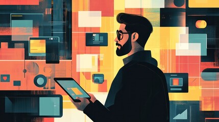 Digital media buying strategies illustrated as crucial for increasing ad performance, where businesses select the right platforms to target their desired audience, illustrations