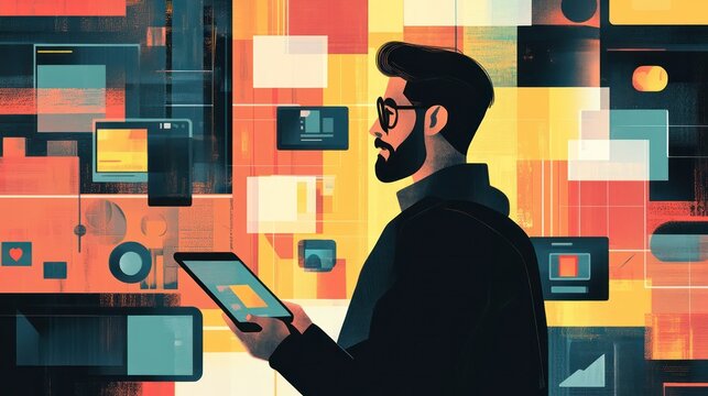 Digital media buying strategies illustrated as crucial for increasing ad performance, where businesses select the right platforms to target their desired audience, illustrations