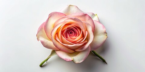 Elegant Rose Bud on White Background - Perfect for Floral Designs and Nature Themes