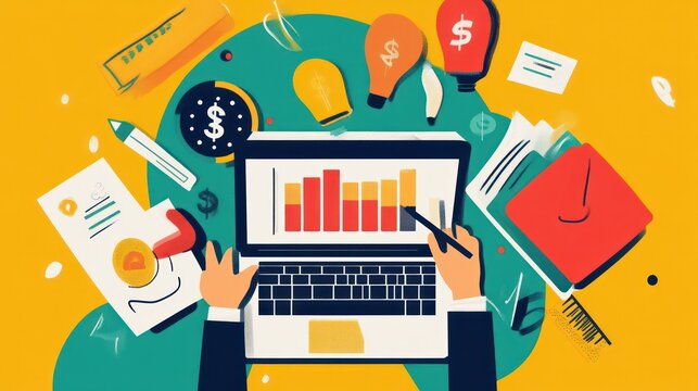 Financial planning for artists illustrated as essential for achieving financial stability while pursuing artistic careers, illustrations