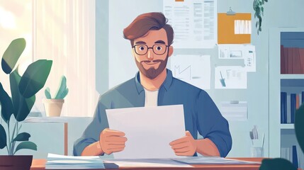 Freelancers illustrated using money management strategies that focus on saving, investing, and planning for financial security, illustrations