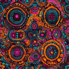 Obraz premium seamless pattern of fractal mandalas radiating in intricate designs
