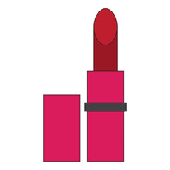 red lipstick isolated on white