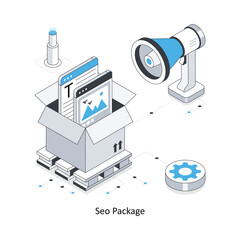 Marketing Statistics isometric stock illustration. EPS File stock illustration