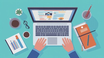 Illustration of companies creating remote work policies that promote flexibility, accountability, and work-life balance, illustrations