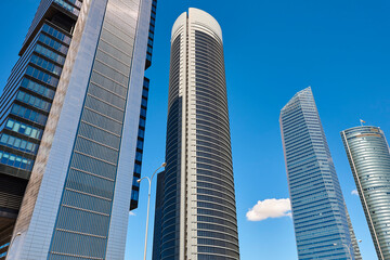 Obraz premium Madrid skyline. Five towers area. Financial and business center. Spain
