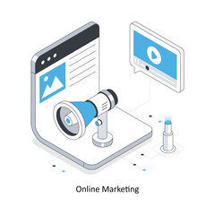 Online Marketing isometric stock illustration. EPS File stock illustration