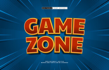 game zone editable text effect with a play and game text style
