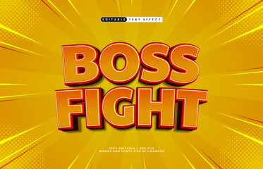 boss fight editable text effect with a play and game text style