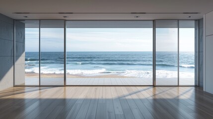Modern Beachfront Living Room with Ocean View