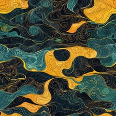 seamless pattern of fractal patterns mimicking the flow of rivers