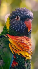 Naklejka premium A colourful parrot in close-up generated with AI