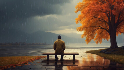 Dramatic quiet autumn scene