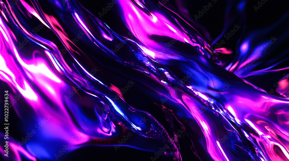 Poster colorful abstract smoke patterns create a mesmerizing visual display of purple and blue hues in a da