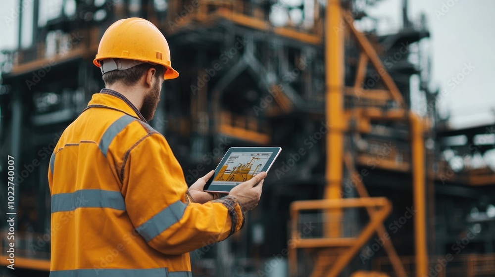 Poster a real-time drilling control system managed via tablet for oil exploration, allowing the operator to