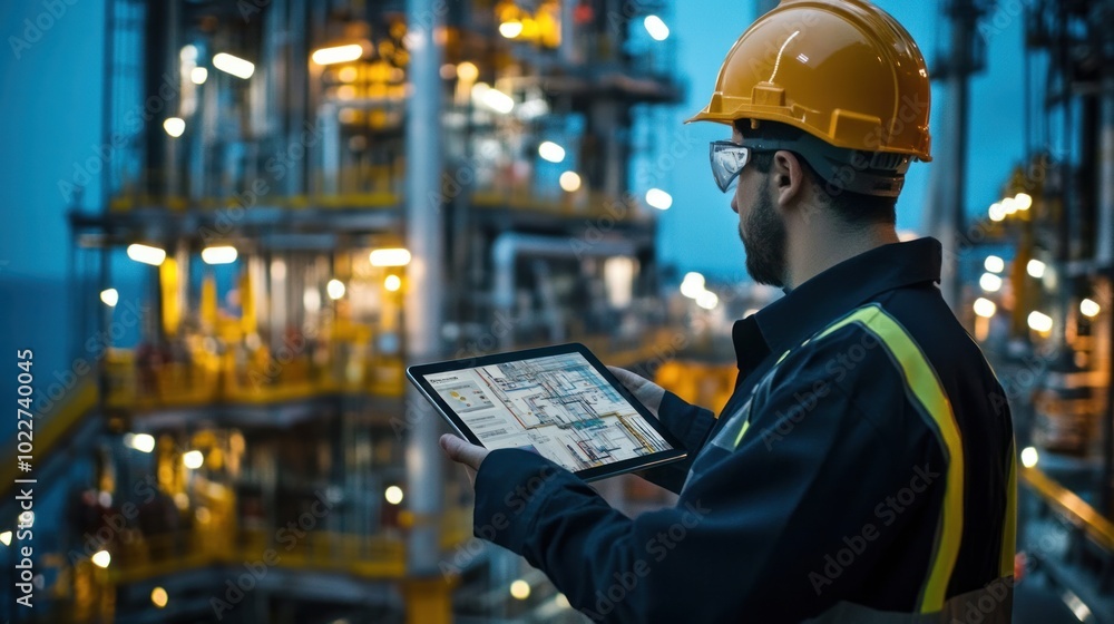 Poster a real-time drilling control system managed via tablet for oil exploration, allowing the operator to