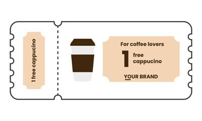 Coupon design template for coffee shop business