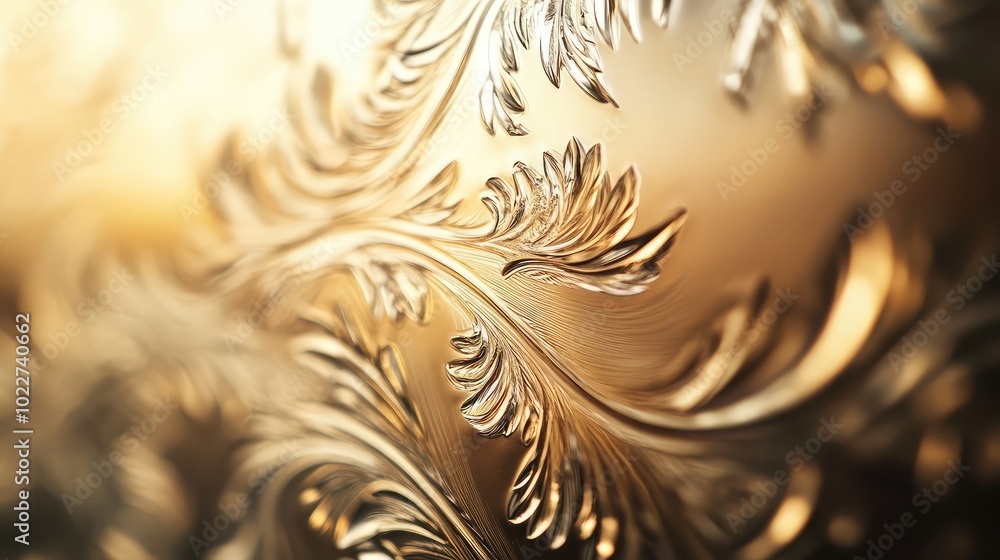 Poster a macro image of etched glass, showcasing intricate designs that interact with light, creating depth