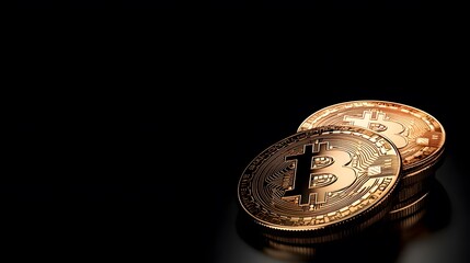 
Bitcoin, copy space for text