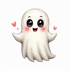 Obraz premium ghost isolated halloween illustration in watercolor style. cute character