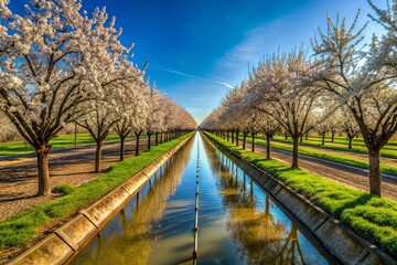 Merced County Irrigation Lines: Almond Orchards in California's Agricultural Landscape