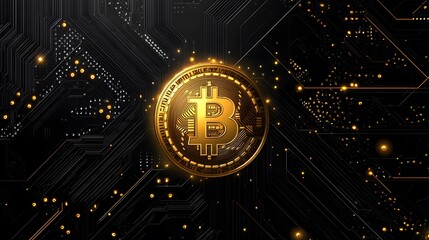 
Bitcoin, copy space for text